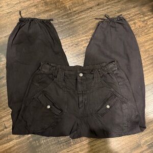 Free People Black Cargo Pants